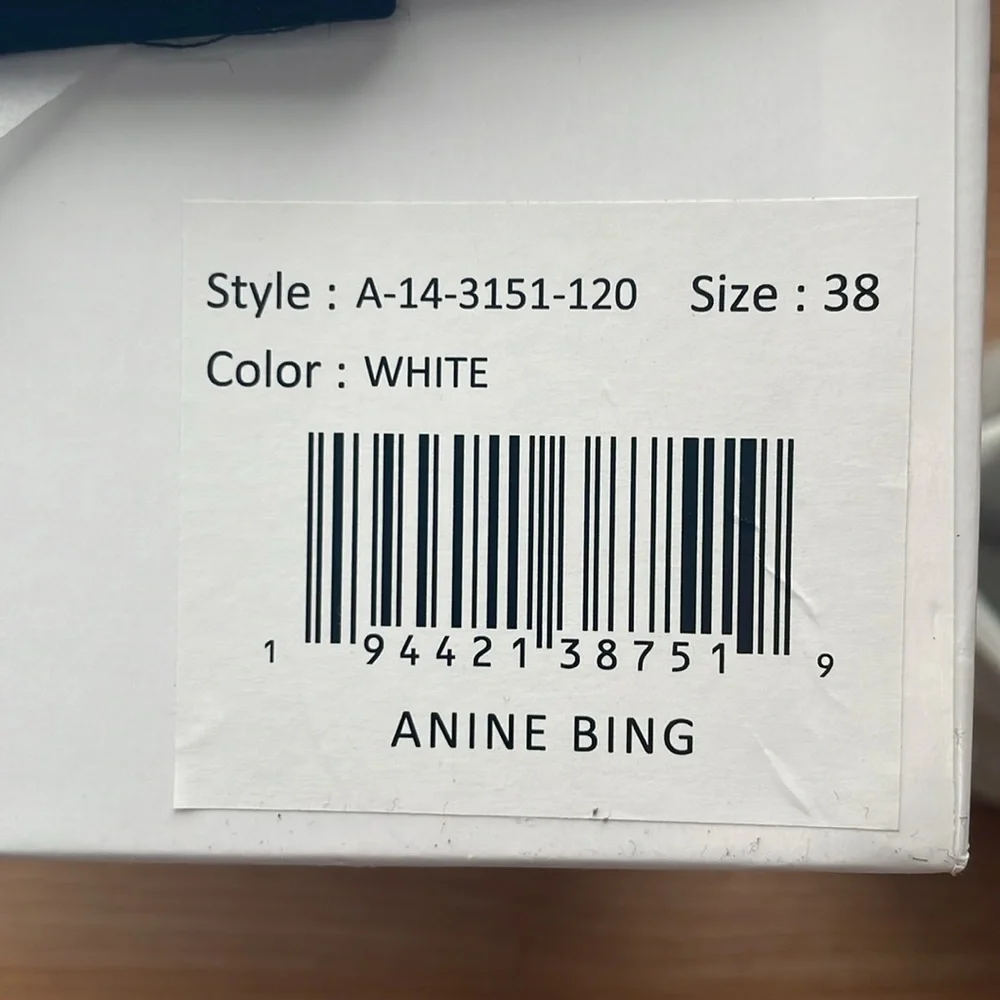 Anine Bing hi top sneaker in white leather size 38 - Picture 2 of 6